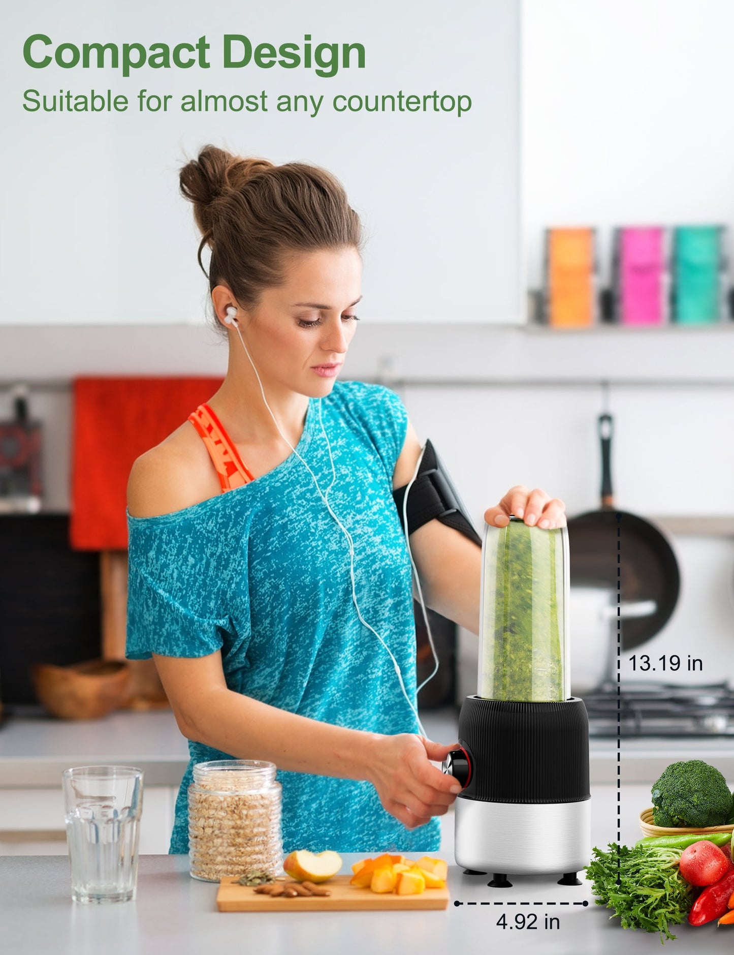 2-In-1 Multipurpose Blenders for Smoothies with 22Oz No-Bpa Portable Bottle, Coffee/Spices Jar Bottle for Grinder, New