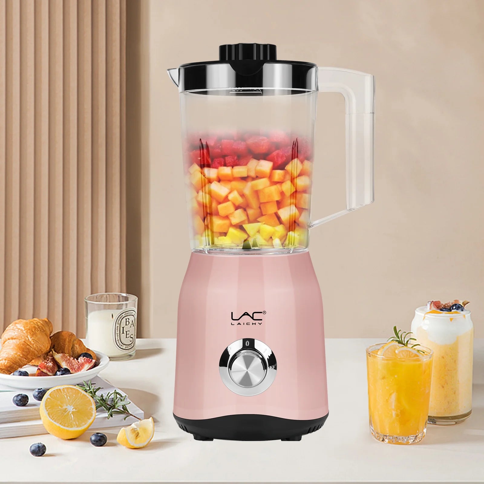300W Countertop Blender for Smoothies, 54Oz and 12Oz Cups Pink