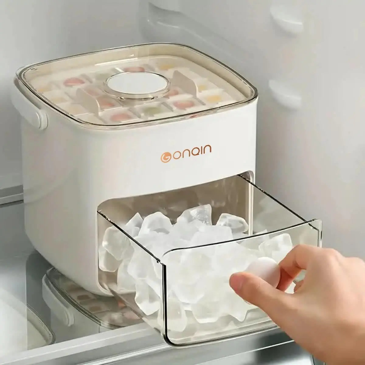 Ice Cube Maker, Ice Cubes Maker, Double Layer 48-Ice Cube Maker with Easy Glide, Food-Grade Plastic Storage Tray for Refrigerator, Kitchen Gadget, Utensils