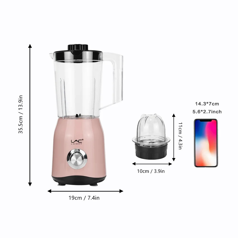 300W Countertop Blender for Smoothies, 54Oz and 12Oz Cups Pink