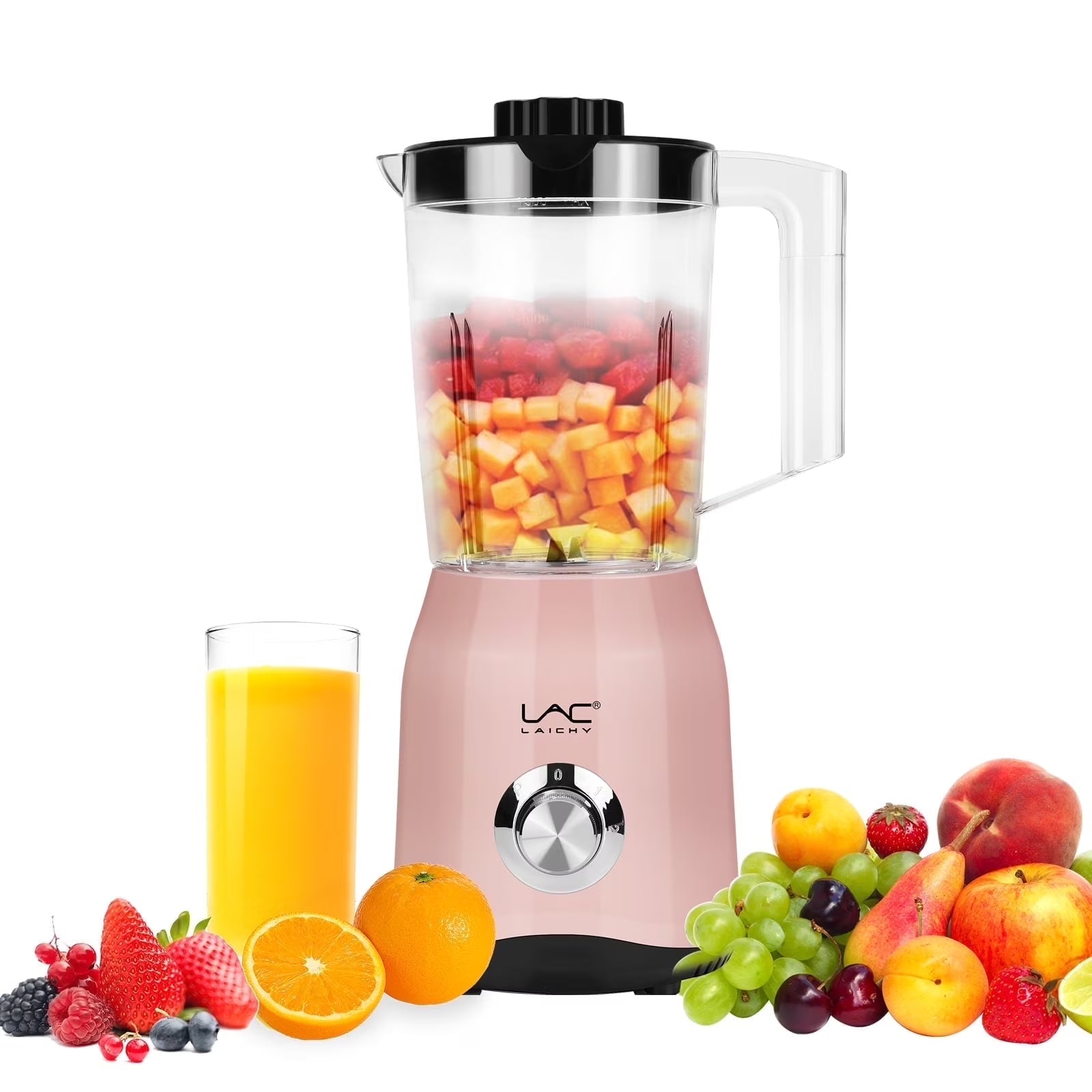 300W Countertop Blender for Smoothies, 54Oz and 12Oz Cups Pink