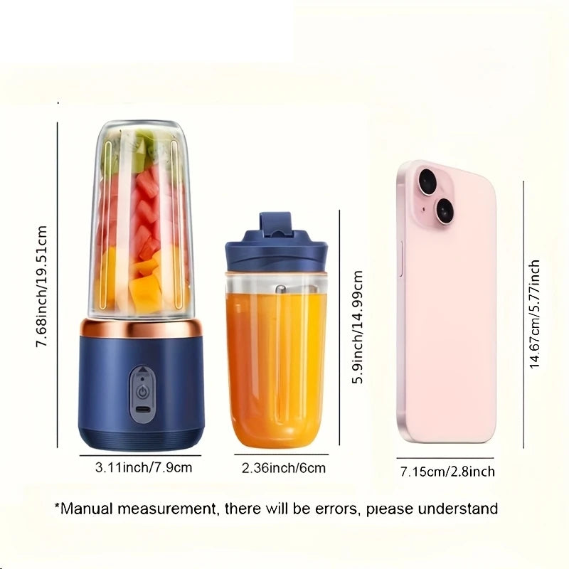 6 Blades Portable Fruit Juice Blenders Summer Personal Electric Mini Bottle Home USB Juicer Cup Machine for Kitchen