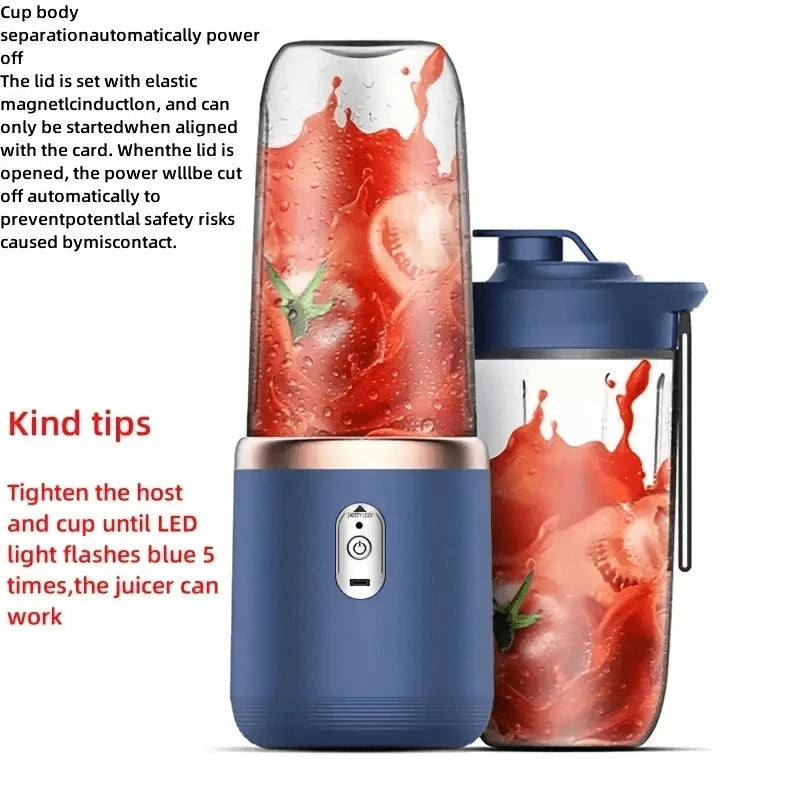 6 Blades Portable Fruit Juice Blenders Summer Personal Electric Mini Bottle Home USB Juicer Cup Machine for Kitchen